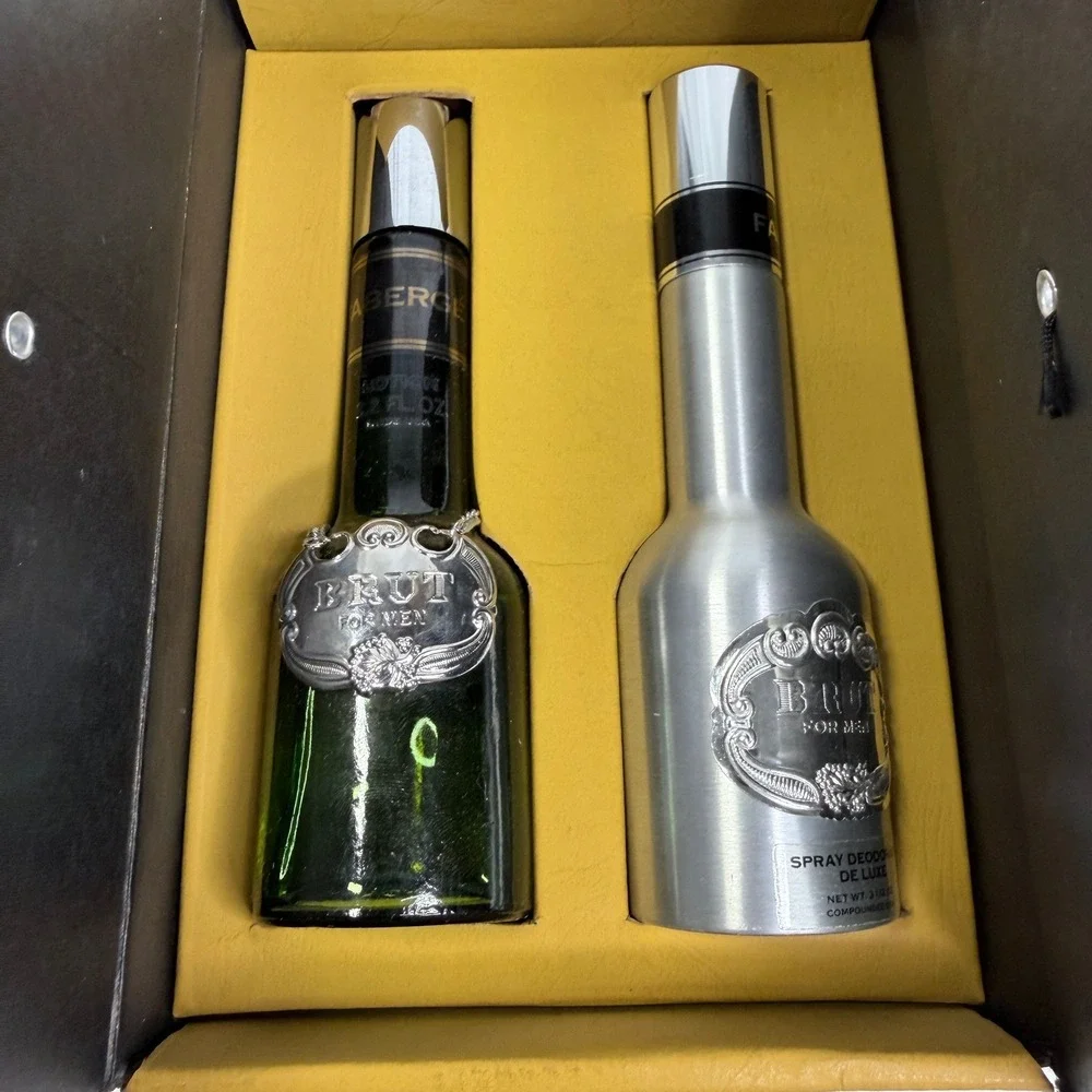 Vintage Brut for Men by Faberge Gift Set Lotion 3.2oz & Spray Deodorant 3.5oz